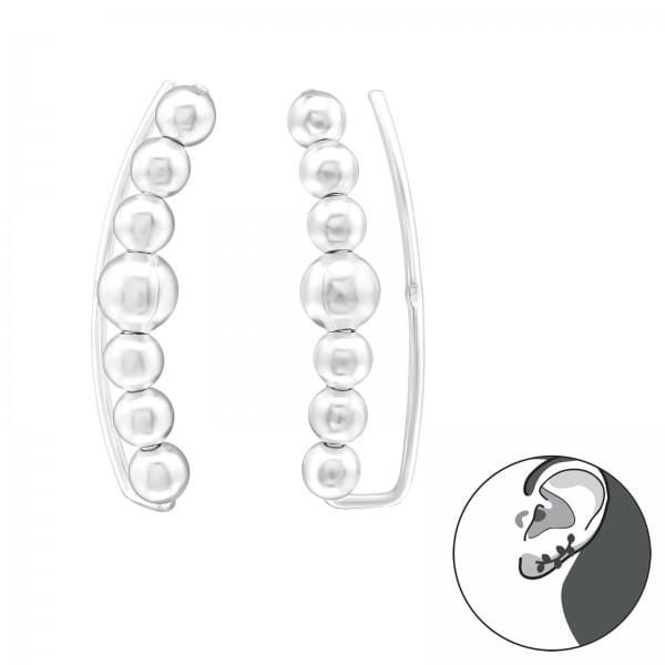 Bubble Silver Ear Cuff Wrap