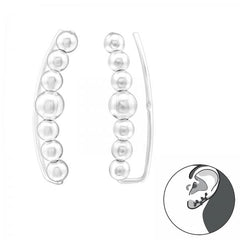 Bubble Silver Ear Cuff Wrap