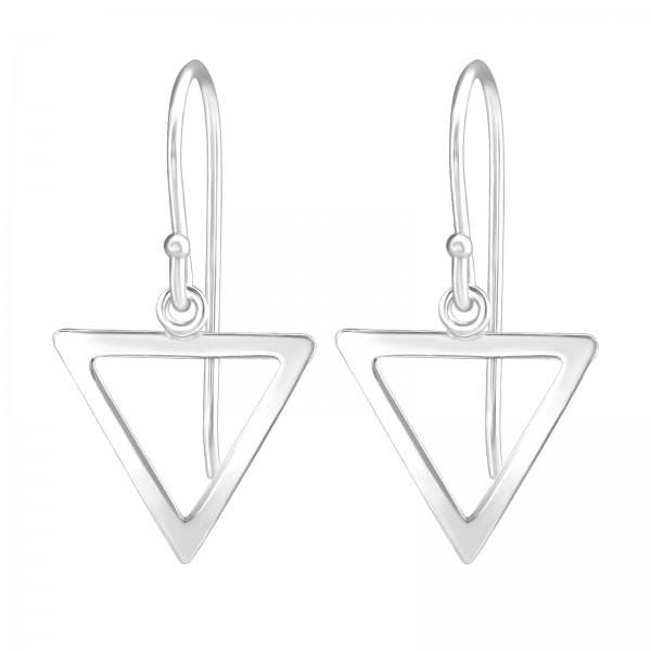 Silver Triangle Dangle Earrings