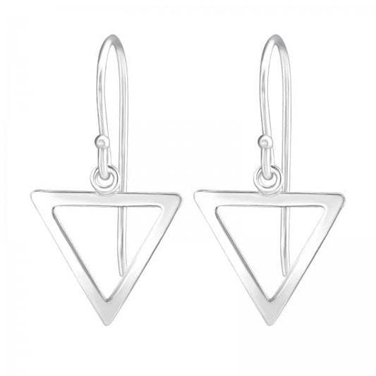 Silver Triangle Dangle Earrings