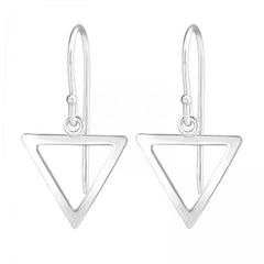 Silver Triangle Dangle Earrings