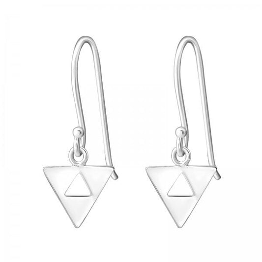 Silver Triangle Earrings