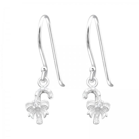 Silver Candy Cane Earrings