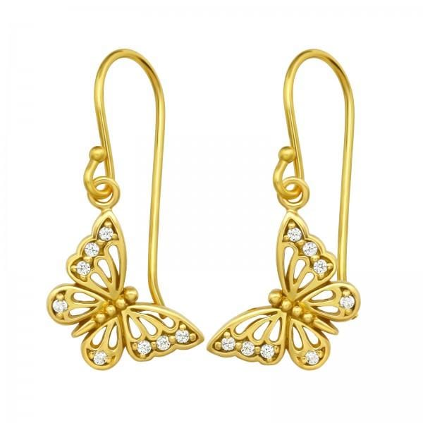 14k Gold Butterfly Earrings