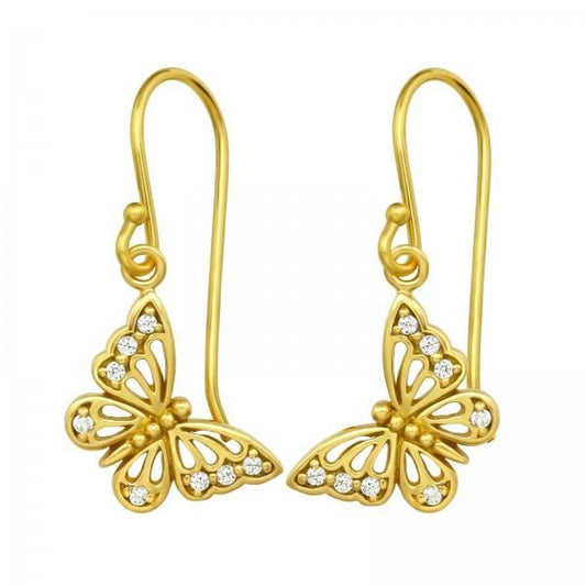 14k Gold Butterfly Earrings