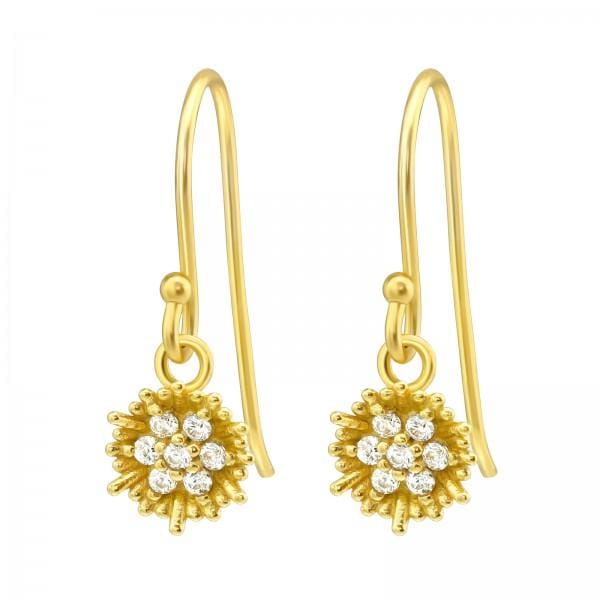 Gold Flower Earrings.