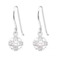 Silver Heart Long Earrings