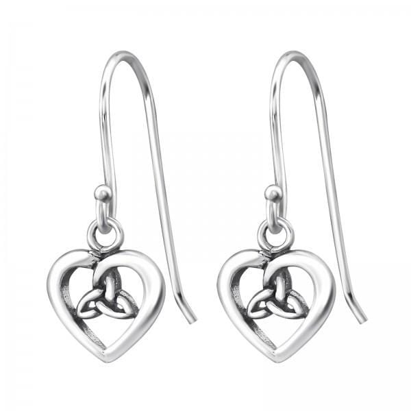 Silver Celtic Heart Earrings