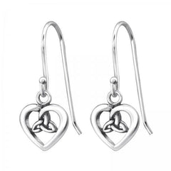 Silver Celtic Heart Earrings
