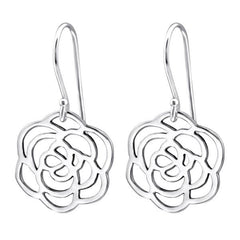 Silver Rose Earrings