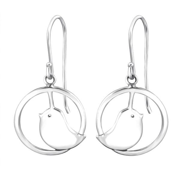 Silver Love Bird Earrings