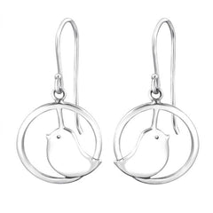 Silver Love Bird Earrings