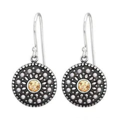 Silver Round  Antique Earrings