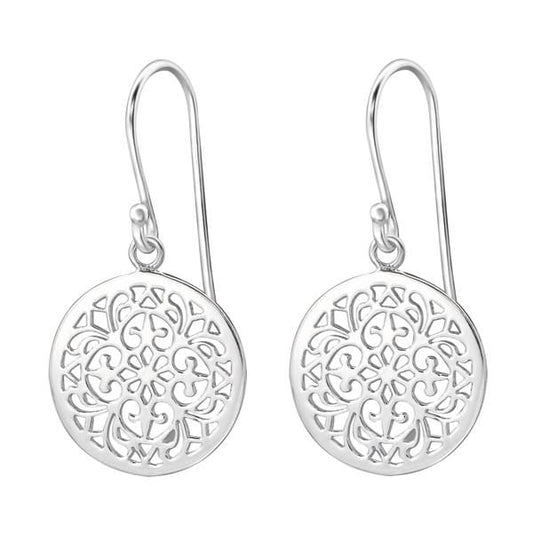 Silver Round Earrings