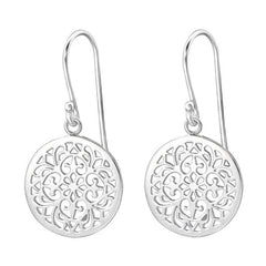 Silver Round Earrings