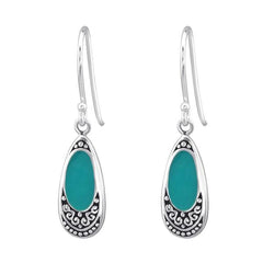 Sterling Silver Green Bali earrings