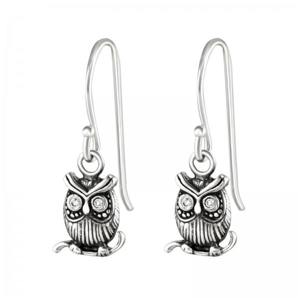 Silver Owl Earrings