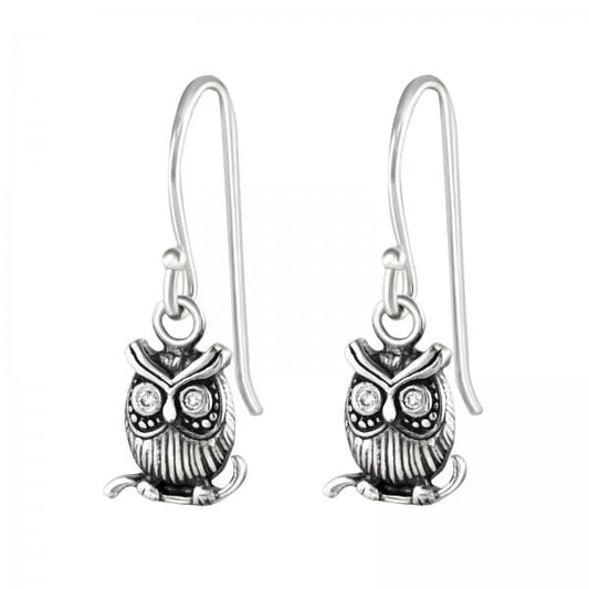 Silver Owl Earrings