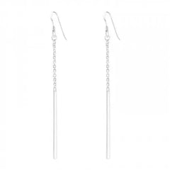 Silver Bar long Hanging Chain Earrings