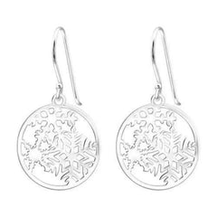 Silver Laser Cut Snowflake Earrings