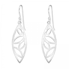 Silver Laser Cut Leaves Earrings