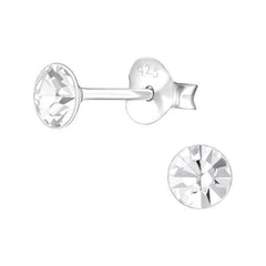Sterling Silver Round Stud Earrings
