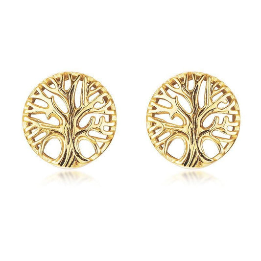 Steel Tree of life earrings