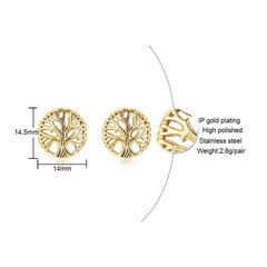 Steel Tree of life earrings