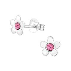 Silver Kids Flower earrings