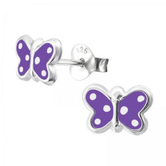 Kids Silver Butterfly Stud Earrings