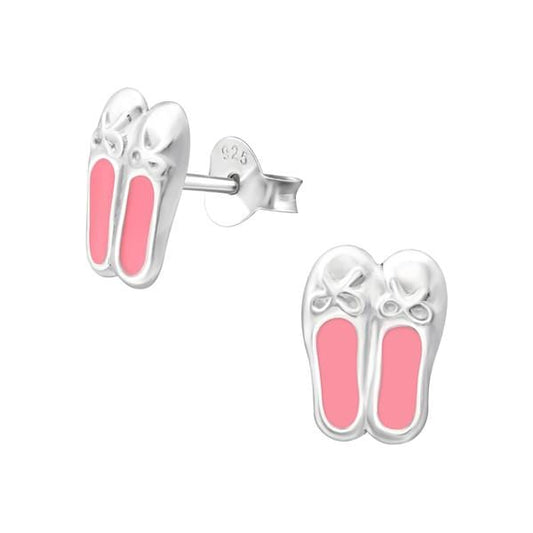 Silver Ballerina Sleeper Earrings for Girls
