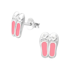 Silver Ballerina Sleeper Earrings for Girls