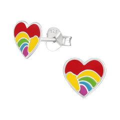 Kids Silver Heart Stud Earrings