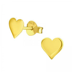 Silver Heart Stud Earrings