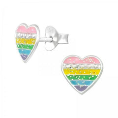 Kids Silver Heart Stud Earrings