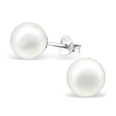 Sterling Silver Pearl Ear Studs Earrings