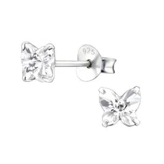 Silver Butterfly Stud Earrings