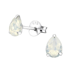 Sterling Silver Pear Stud Earrings