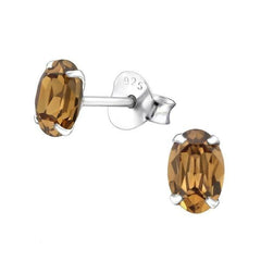 Faceted Crystal Stud Earrings