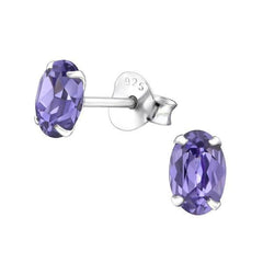 Faceted Crystal Stud Earrings