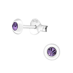 Silver Round Stud Earrings