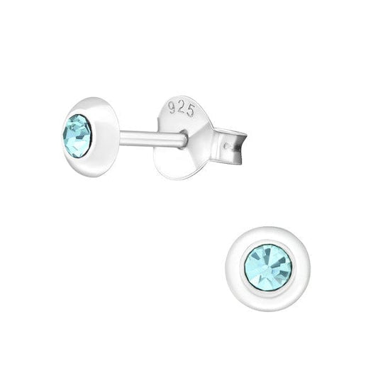 Silver Round Stud Earrings