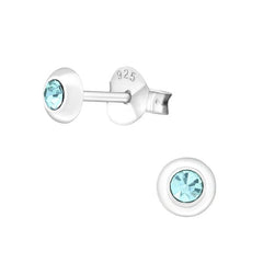 Silver Round Stud Earrings