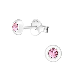 Silver Round Stud Earrings