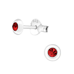 Silver Round Stud Earrings