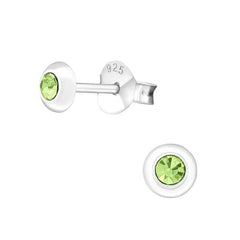 Silver Round Stud Earrings