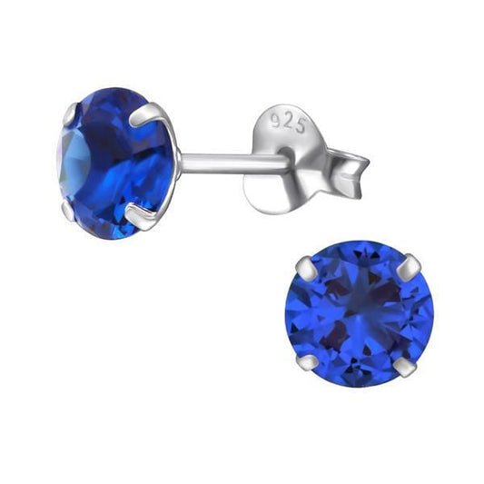 Sapphire Round 6mm Stud Earrings