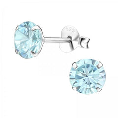 Silver Round 6mm Stud Earrings