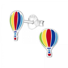 Kids Silver Hot Air Balloon Earrings