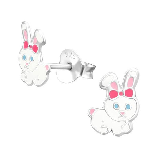 Kids Silver Rabbit Stud Earrings